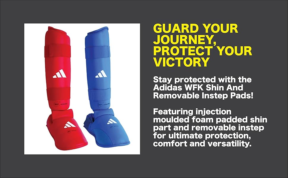 Захисні щитки для карате adidas WKF, знімний підйом стопи