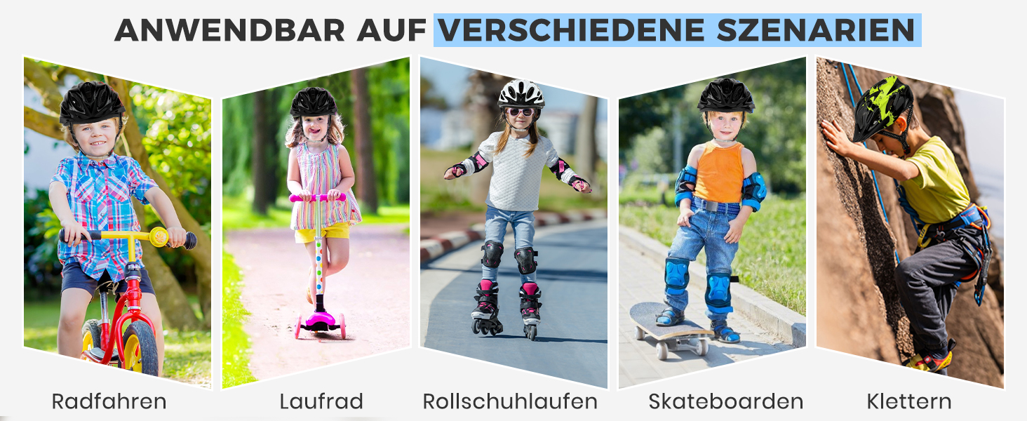 Дитячий велосипедний шолом, регульований, блакитний, 55-58 см