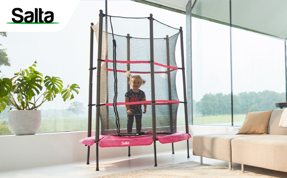 Трамплін дитячий Salta Junior Ø 140 см, рожевий - з сіткою, TÜV geprüft