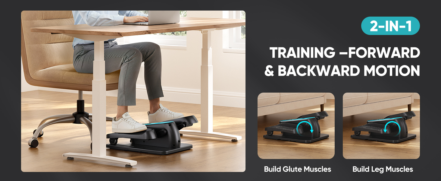 Електричний міні кросс-тренажер Dripex для дому з пультом, 12 швидкостей та 6 програмами, синій