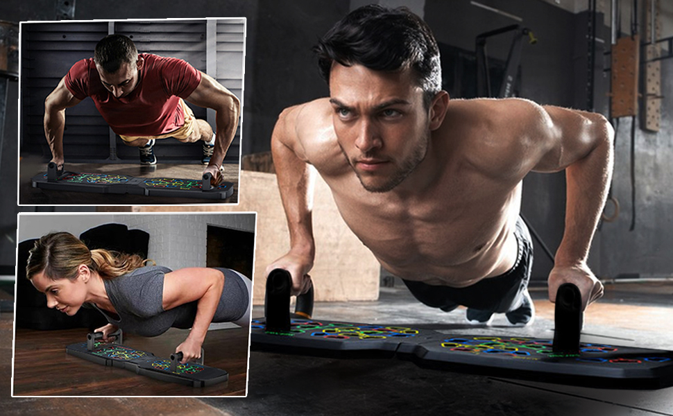 Багатофункціональна дошка для віджимань 12-в-1, складана портативна система для тренування м'язів верхньої частини тіла та всього організму