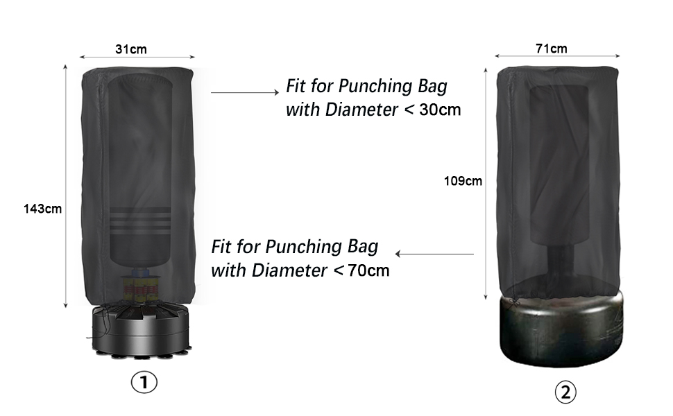 Чохол для боксерської груші POMER, важка боксерська груша, захисний чохол для внутрішнього та зовнішнього використання, окремо стояча боксерська груша, водонепроникна, 28 x 148 см