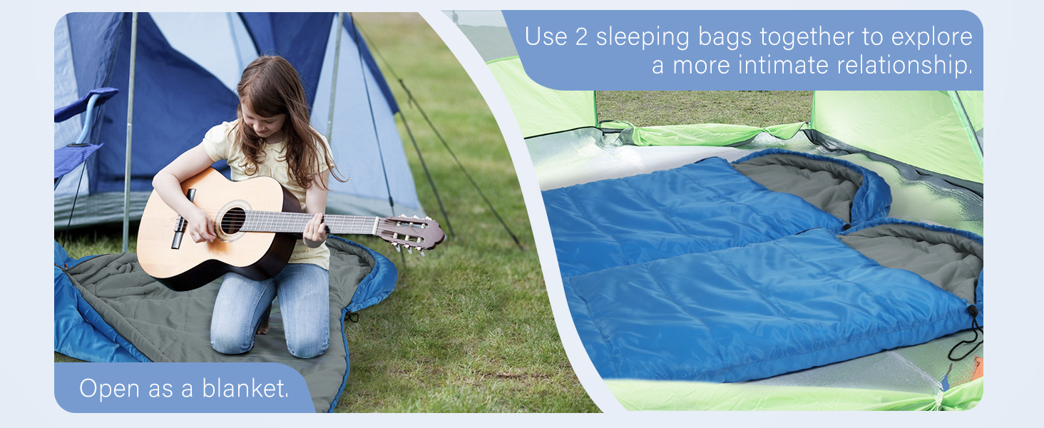 Спальний мішок REDCAMP для дітей, 175x65 см, блакитний/рожевий, 3-сезонний, для кемпінгу та відпочинку на природі