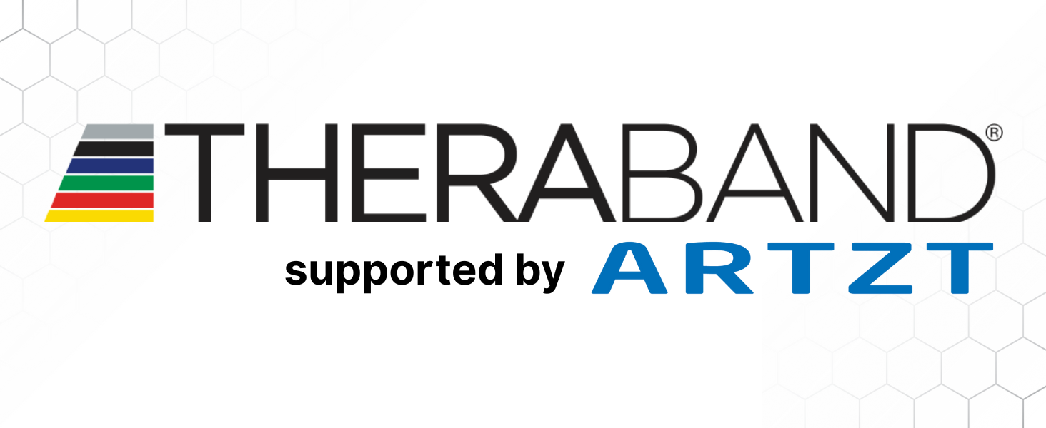 TheraBand Еластична стрічка для фітнесу 1,5м (жовта/червона/зелена) - Латексний гумовий еспандер для тренувань вдома