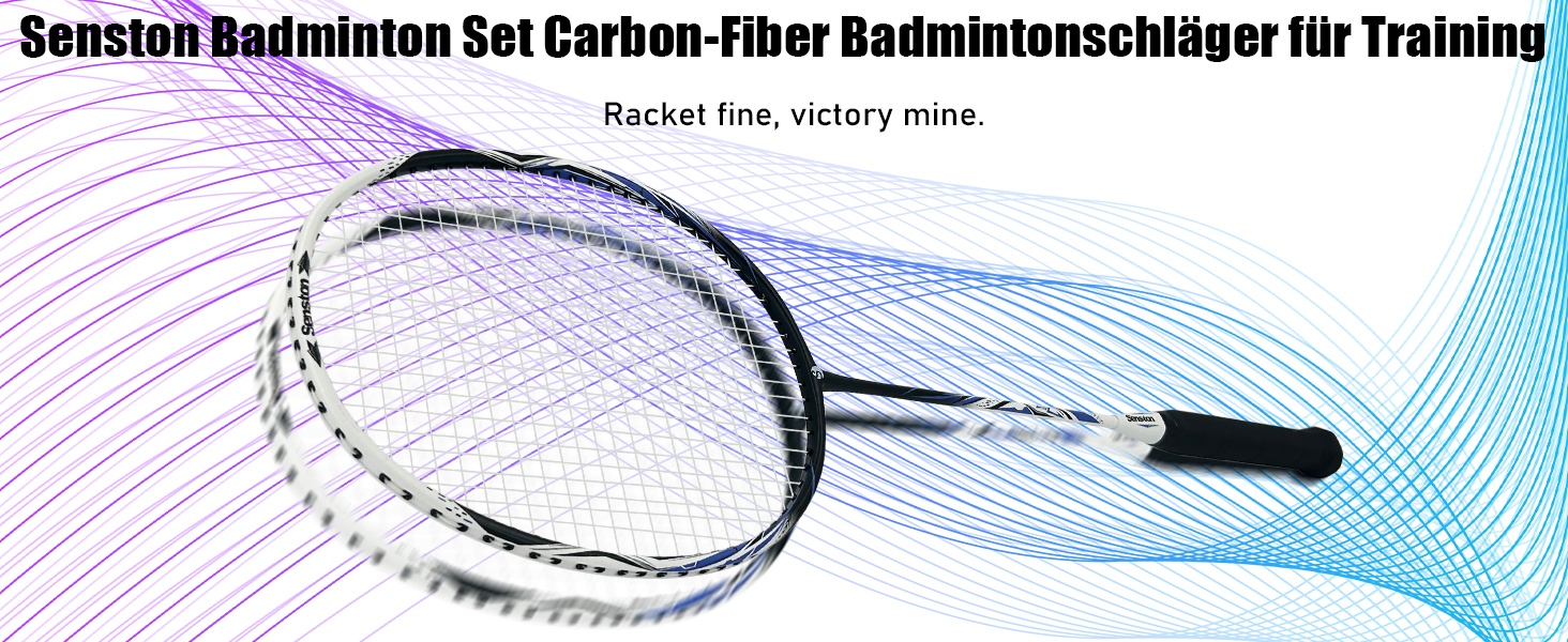 Набір для бадмінтона Senston: ракетки з карбону, сумка та 6 воланчиків, червоний/синій