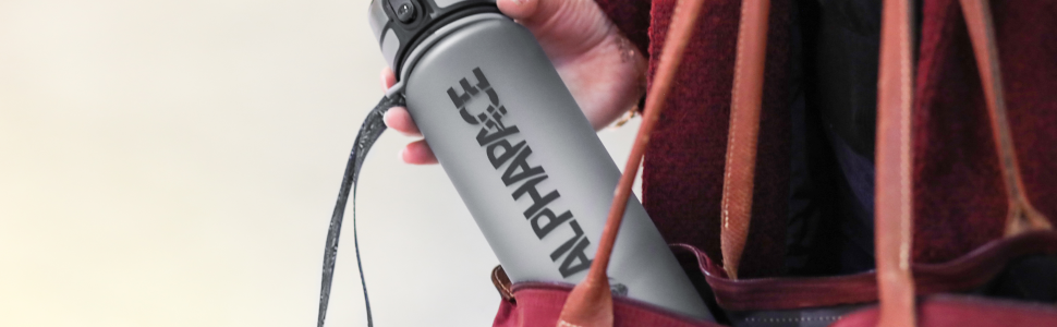 Спортивна пляшка Alphapace 1000 мл, без BPA, з фільтром для фруктів, чорна – для спорту, вело та відпочинку