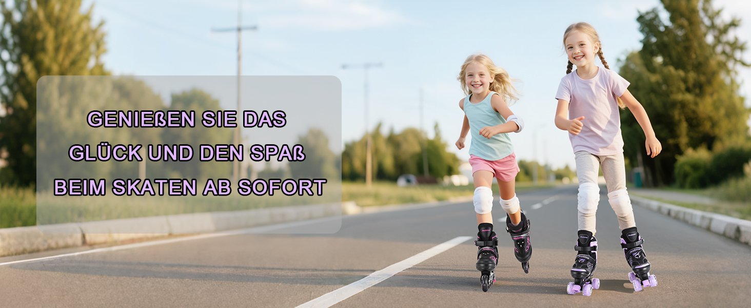 Ролики для дівчаток та жінок, ролики для дітей з регульованим розміром, ролики на роликах M (EU 32-36)