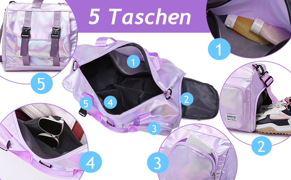 Спортивна сумка для фітнесу та подорожей для жінок і чоловіків з відділенням для взуття та вологих речей, універсальна сумка для залу та плавання + набір наклейок-літер Chenille (26 шт, сині)