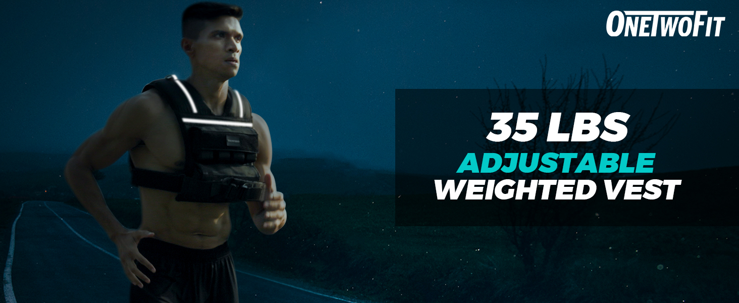 Вага для тренувань ONETWOFIT, регульована, 20 кг, чорна. Ідеальна для силових тренувань, бігу та фітнесу.