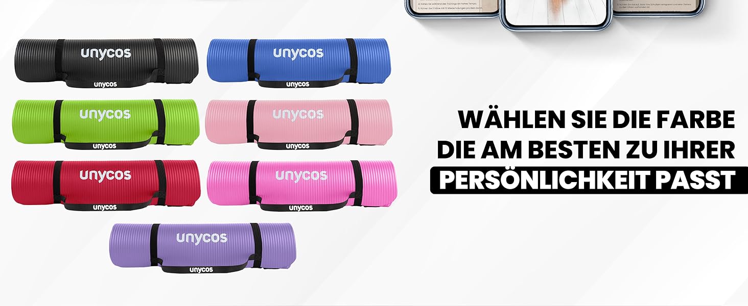 Йога мат Unycos: неслизька, високої щільності (6/10/15 мм) з ременем для перенесення. Підходить для пілатесу, фітнесу та гімнастики. Розмір: 183*60*1.5 см, колір сірий (#10). В комплекті E-Book