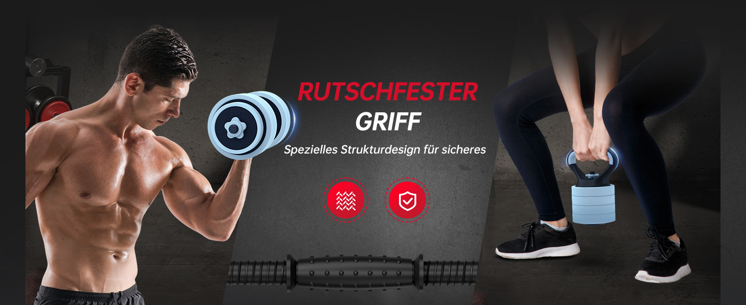 PASYOU Набір гантелей регульовані 20 кг 4 в 1: гантелі, гирі, гантелі з'єднувачем, короткі та довгі гантелі для домашніх тренувань, блакитний