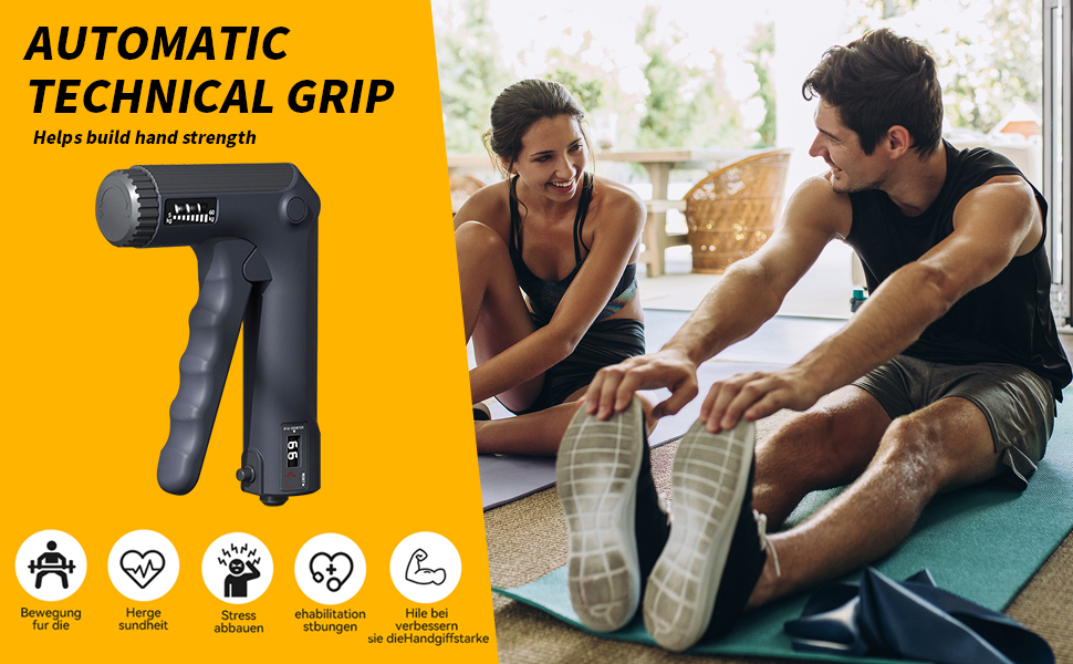 Тренування хватки Handkraft: регульований тренажер для рук та пальців з лічильником, 2 режими