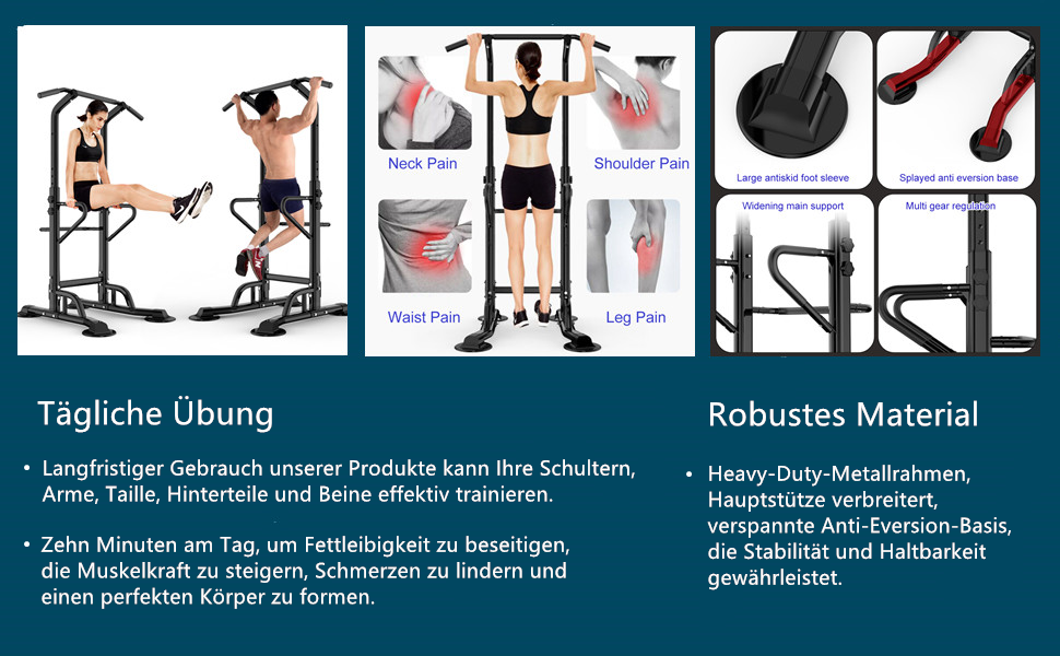Power Tower DlandHome: багатофункціональна турнікова станція для дому, регульована висота 155-230 см