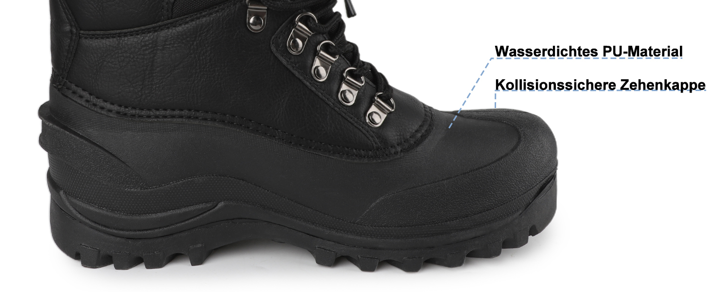 Водонепроникні зимові черевики Riemot для жінок та чоловіків: теплі, з підкладкою, антиковзаючі, для походів, трекінгу, роботи та катання на лижах. Розміри EU36-47, чорний колір.