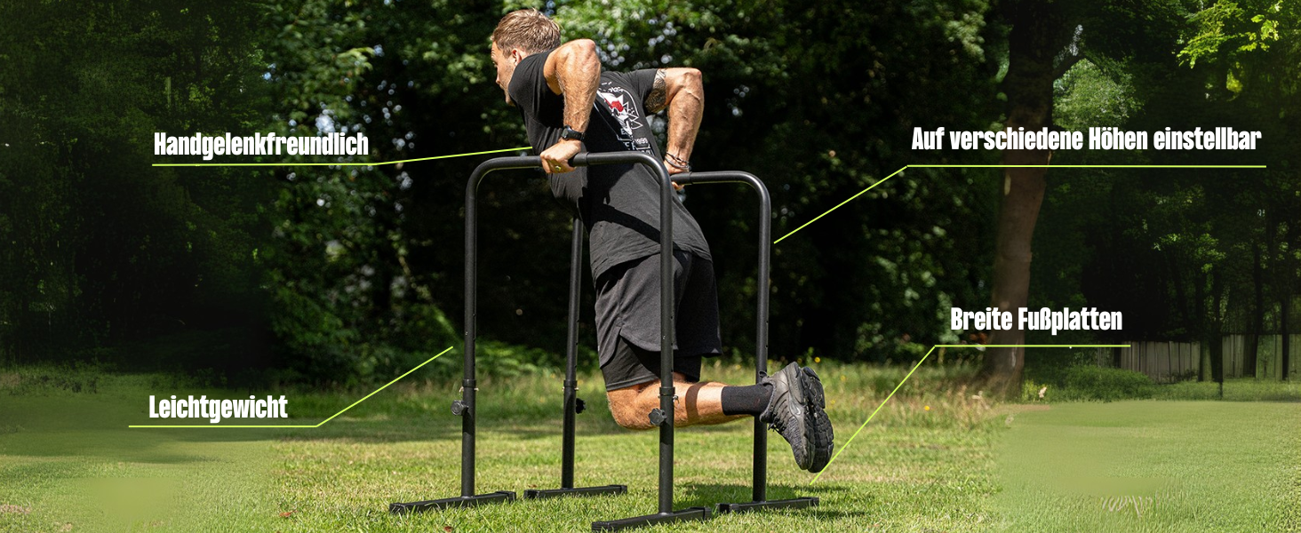 MATCHU Регульовані турніки для віджимань (паралелетки) - 75-103 см, сталь, чорний