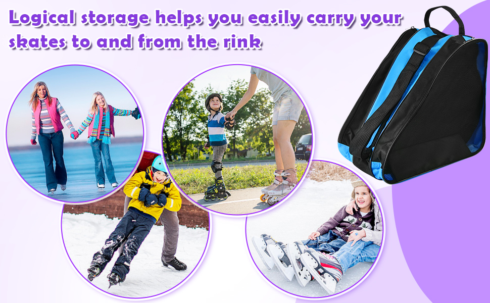 Сумка для роликів та ковзанів для дітей. Сумка для роликів Inliner, Ice Skate Bag, Skischuhtasche, Rollschuhtasche (Блакитна)