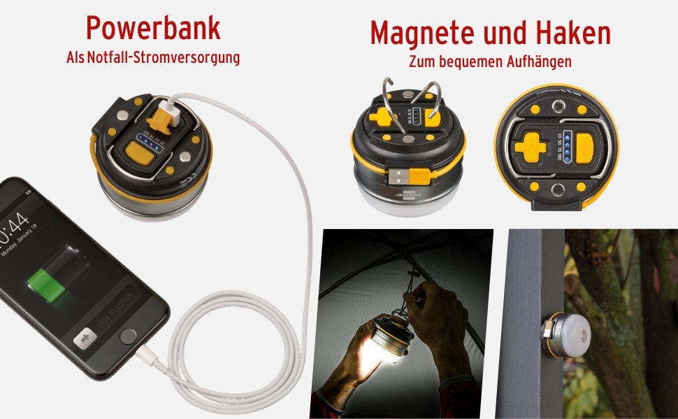Брененштуль ОЛІ 0300 А: LED кемпінговий ліхтар з акумулятором, USB-Powerbank, SOS та Blink функціями