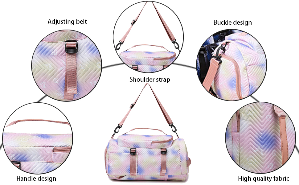 Спортивна сумка AUNGKWANG для дівчаток, рожева: водонепроникна, з відділенням для взуття та мокрих речей