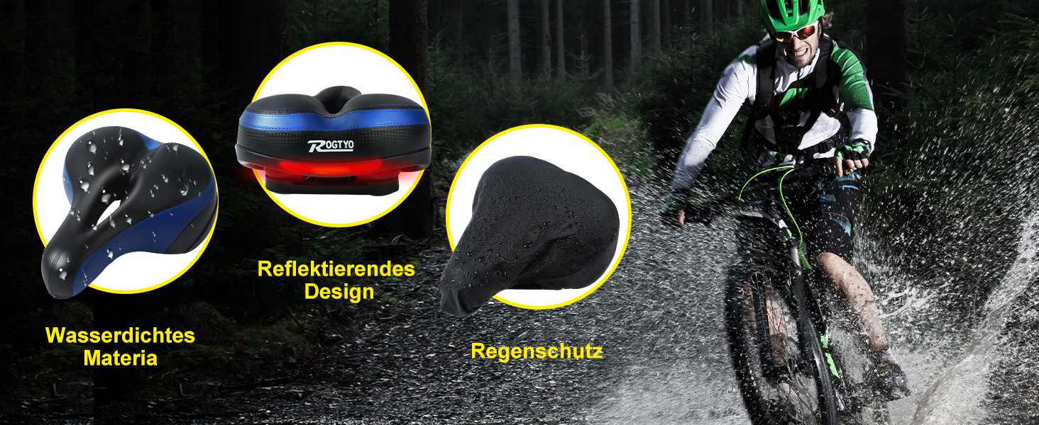 Велосипедне сідло з гелевою подушкою Pro 2.0: широке, м'яке, комфортне, дихаюче, з пам'яттю форми, водонепроникне, блакитне