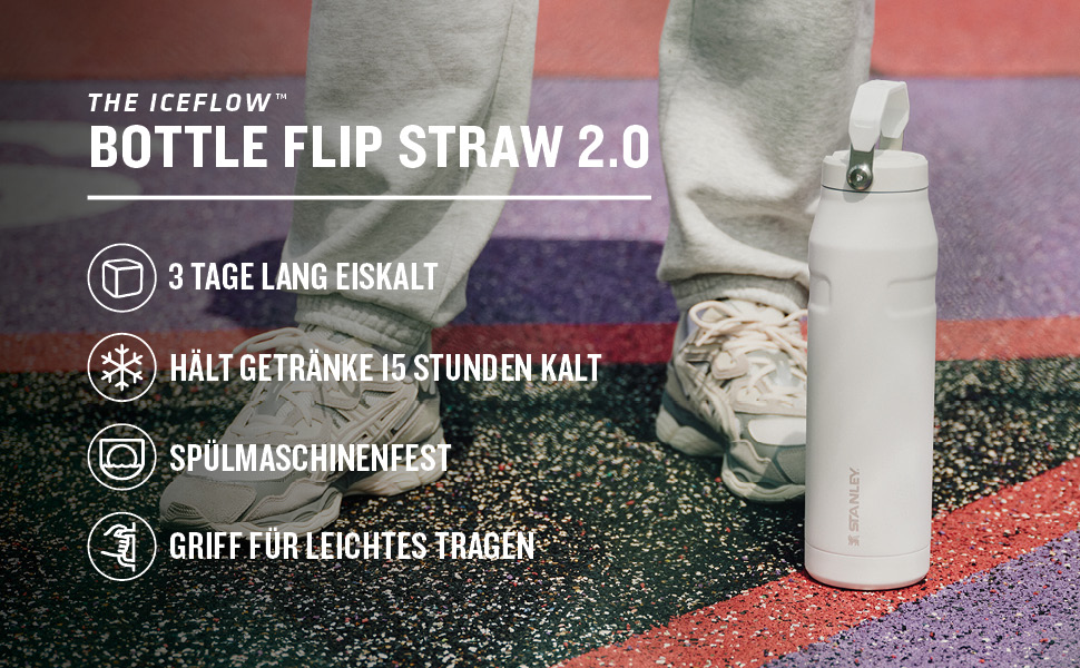 Термобутилка Stanley Flip Straw 2.0 з трубочкою 1,06 л, термочашка, 17 годин холод, 4 дні лід, BPA-free, не протікає, для авто, морозостійка