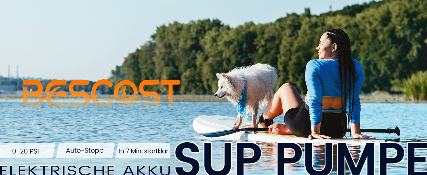 Електричний насос для SUP-дошки з акумулятором, 20 PSI компресор з функцією спуску повітря, двоступеневий автоматичний насос для сапборда, каяка, човна та намету
