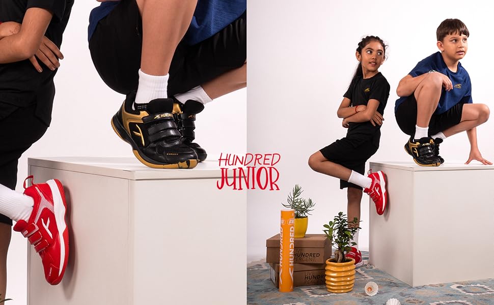 Бадмінтонні кросівки HUNDRED Court Star для дітей та юніорів | Легкі | X-Cushion | Для залу: бадмінтон, теніс, сквош, настільний теніс, баскетбол та падел | Білий, темно-синій | 38 EU