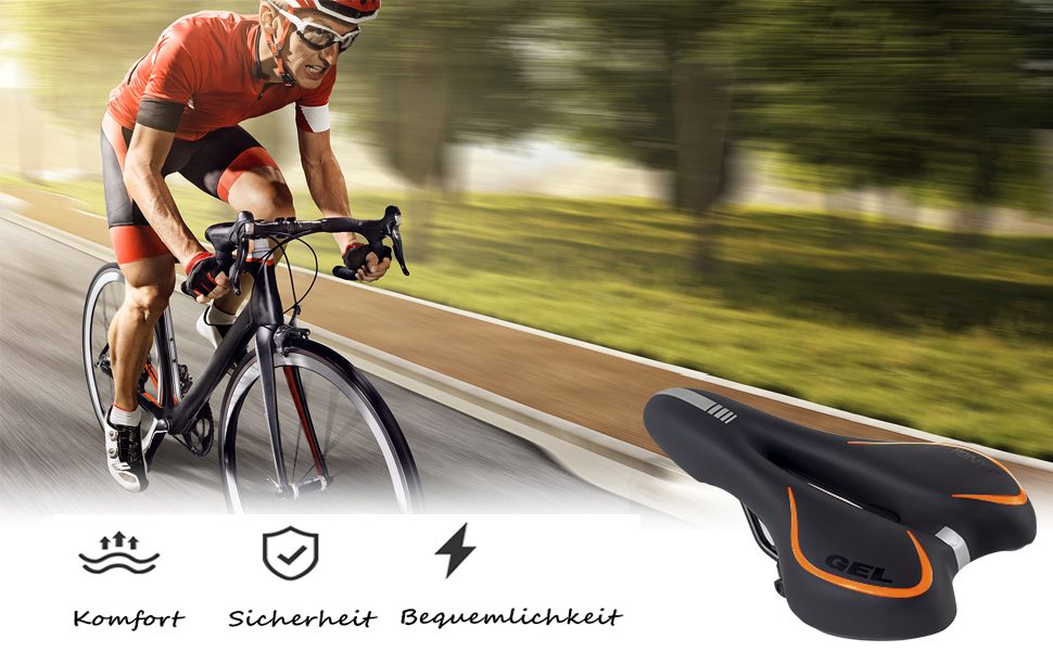 Велосипедне сідло MSDADA Gel MTB: комфортне, ергономічне, водонепроникне для MTB, BMX, шосе, міських велосипедів та спінбіків (чоловіче/жіноче)