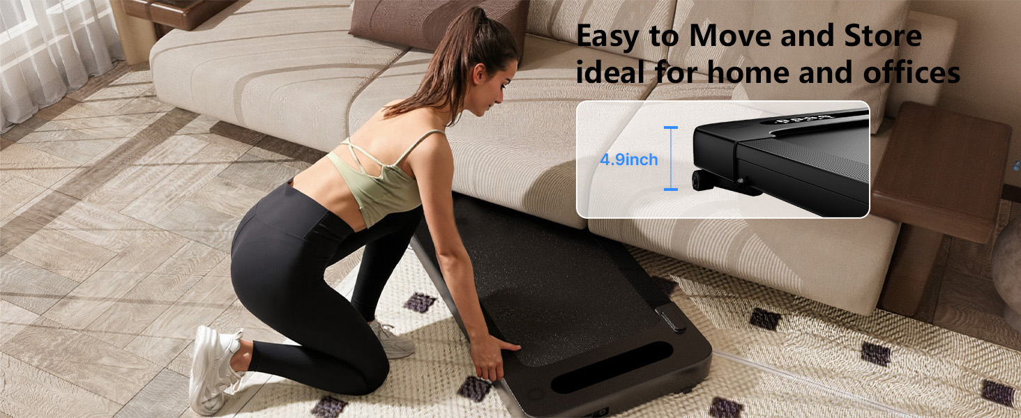 Bluearth Walking Pad - Бігова доріжка для ходьби з автоматичним нахилом 10%, для дому та офісу, з додатком, підтримкою Live-курсів, до 150 кг, 2.5 к.с., чорна