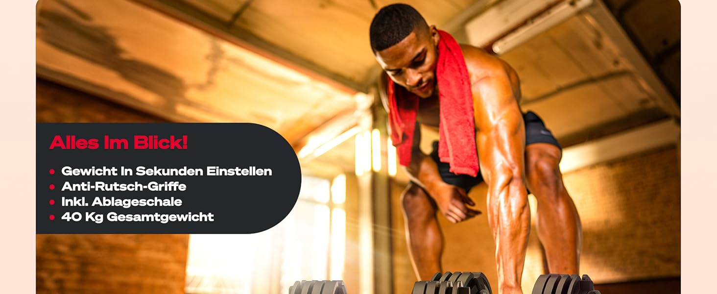 Ironmate Регульовані гантелі для дому, 1.5-18/24/40 кг, з набором дисків, 12-16 ваг, компактні, з неслизьким грифом, для силових тренувань, з підставкою (Ironmate 24 чорні)