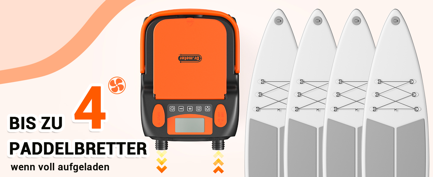 Електричний насос Dr.meter SUP з акумулятором 6000mAh: для SUP-дошок, човнів, наметів, каяків