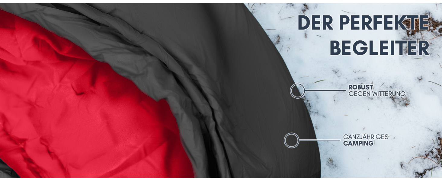 Сплячий мішок NORDMUT® Winter -10°C до 0°C, компресійний, для туризму та кемпінгу, 1.8 кг, чорний, водовідштовхувальний, 350 GSM