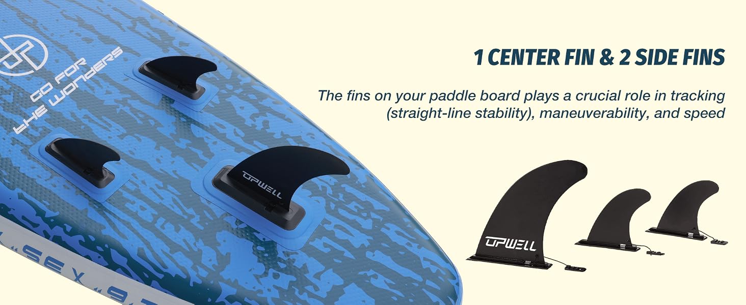 SUP дошка Upwell 350x89 см з сидінням, надувна для дорослих та підлітків, Cypress Blue. Комплект: рюкзак, весло, ліш, насос, плавники.