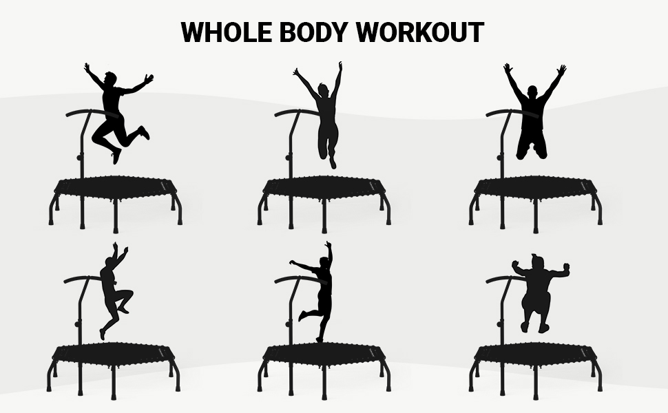 Міні-батут для дорослих, 101.6 см/121.9 см, для фітнесу та занять, Indoor/Outdoor, зелена поперечина 121.9 см