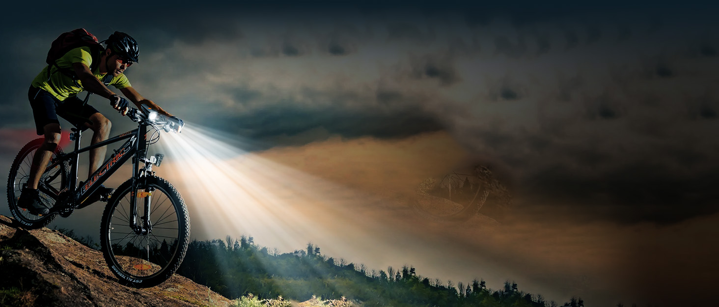 Набір переднього та заднього велоліхтаря LED USB, StVZO, IPX6, чорний+червоний