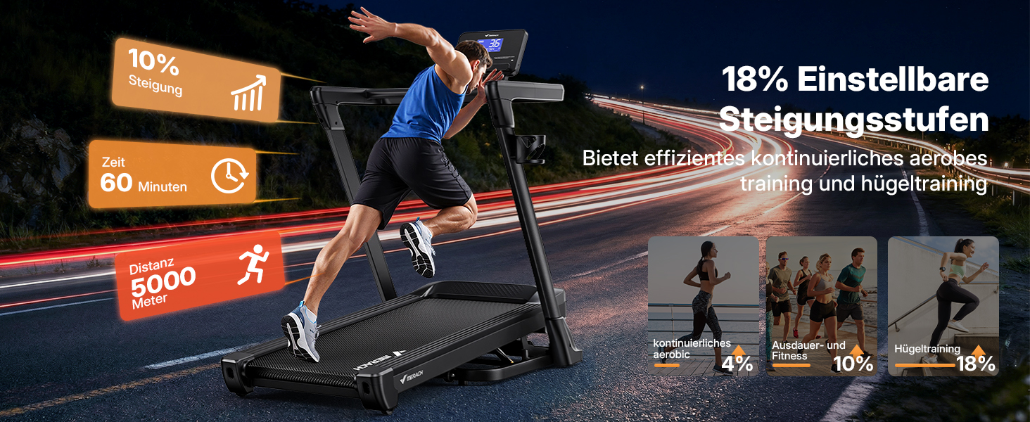 Біговий тренажер MERACH для дому з регулюванням нахилу (6%-18%), швидкість до 14 км/год, складаний, потужність 2.5HP/3.5HP, максимальне навантаження 136/159 кг, розмір 42*108 см / 46*120 см, чорний, з підключенням до додатку