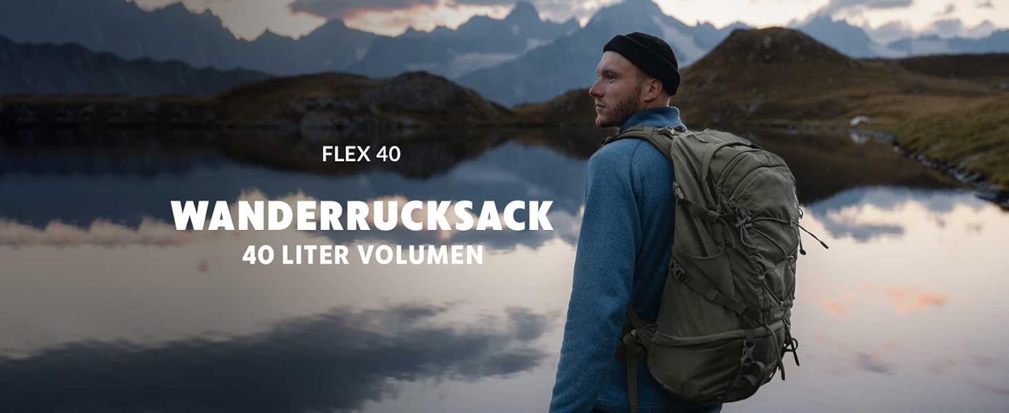 Туристичний рюкзак 40 л Flex 40 Premium з вентиляцією спини, чохлом від дощу та кріпленням для питної системи, трекінговий рюкзак з дихаючої 3D Air Mesh, оливковий, з поясом
