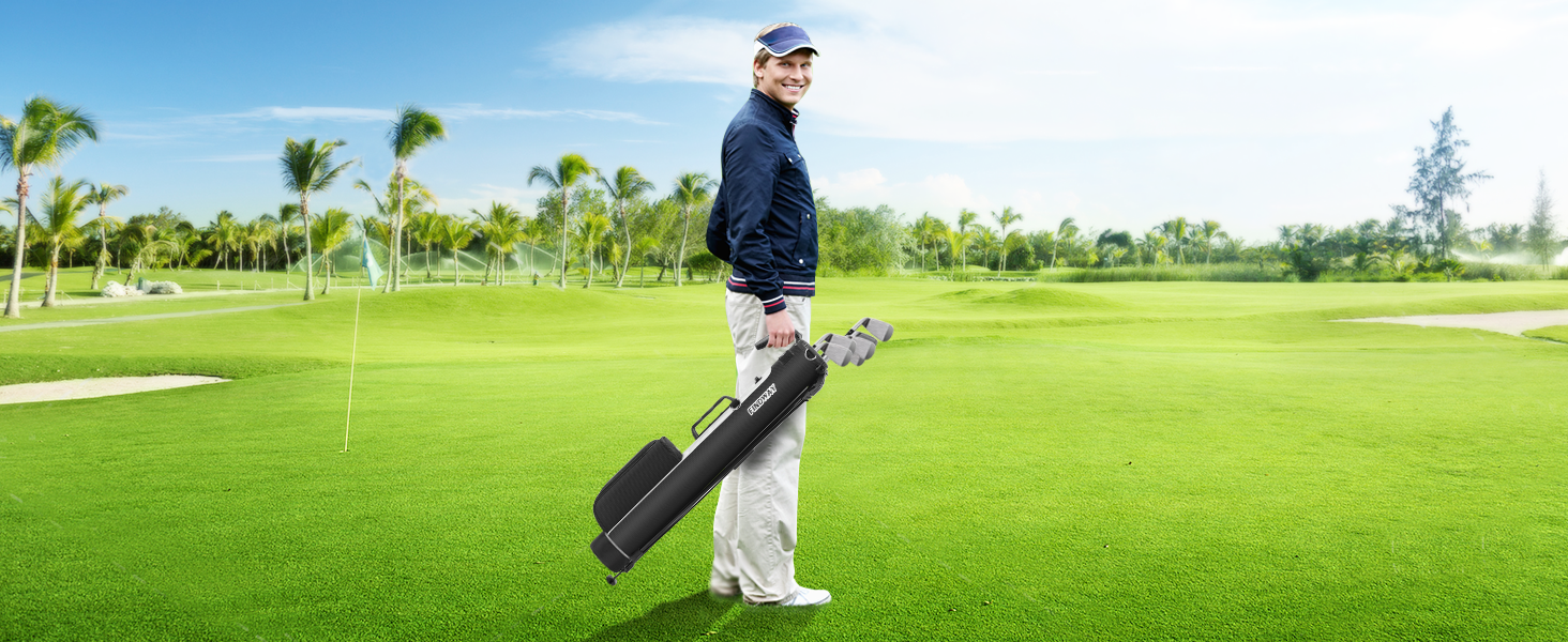 Сумка для гольфу Findway з регульованими плечовими ременями, 2-вегевий роздільник, 2 кишені, легка, для чоловіків та жінок, блакитна