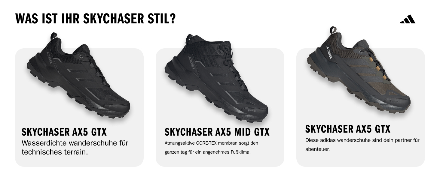 Черевики туристичні Adidas Terrex Skychaser AX5, 46 2/3 EU, чорний/чорний/карбон