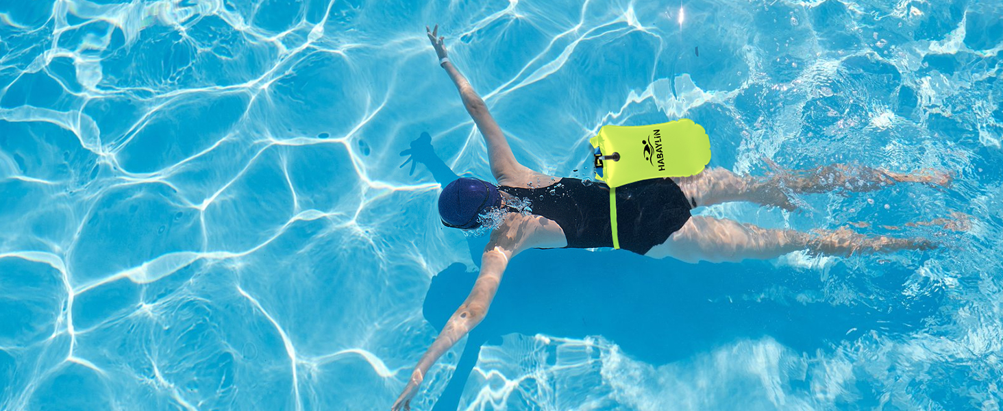 Надувна плавуча шийка 20L для дорослих та дітей - безпечний плавальний засіб для відкритих вод та триатлону (жовтий)