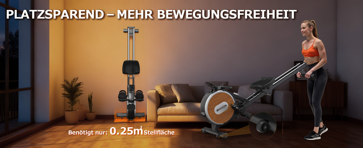 DMASUN Ручний тренажер для дому з магнітним опором, подвійними направляючими, підключенням до APP, 16 рівнів опору, LCD-дисплеєм, для кардіотренувань, до 160 кг, 32-рівнева електрична настройка (мережевий адаптер), дизайн під дерево