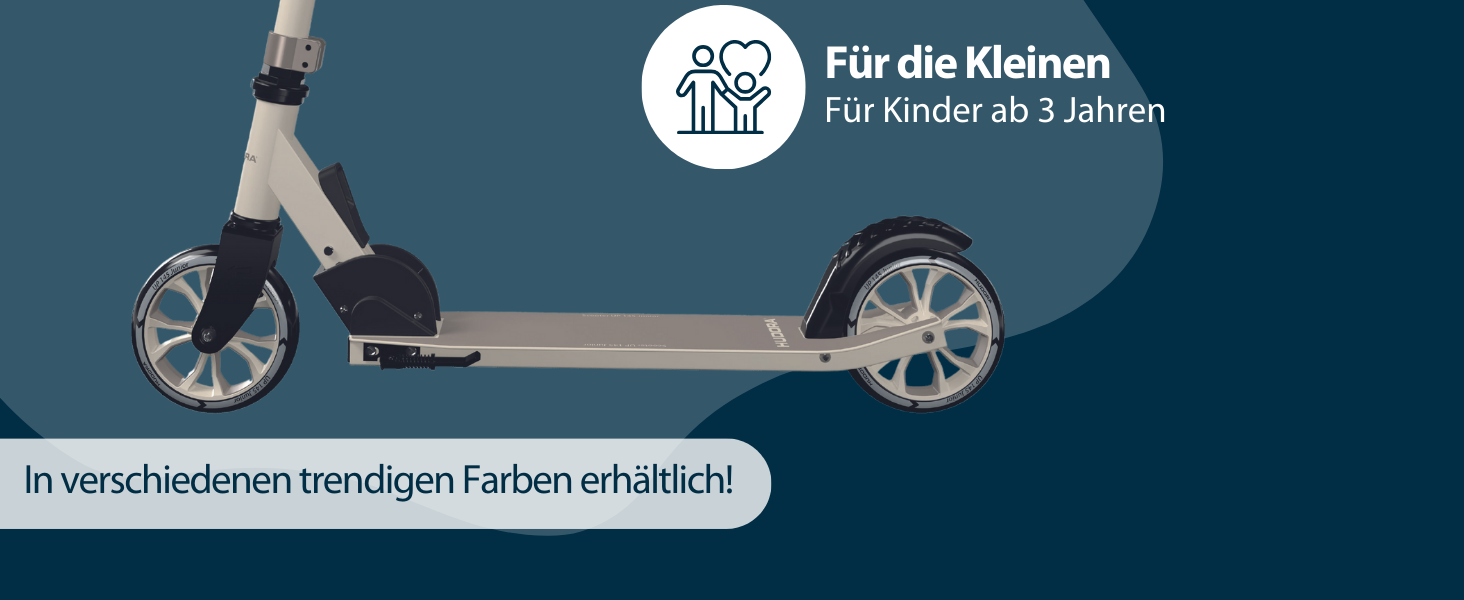 Дитячий самокат Hudora Scooter Up 145 Junior - безпечний та якісний самокат для дітей від 3 років, складний, регульована висота, 145 мм колеса