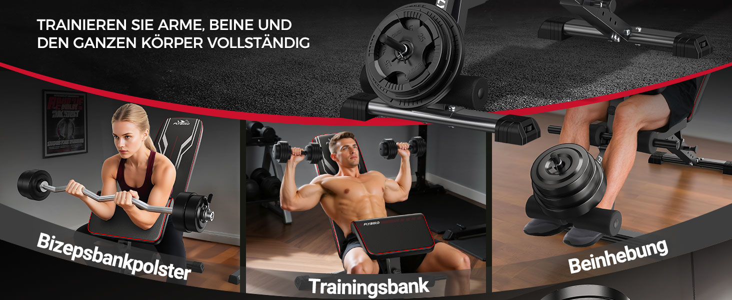 Відкидна лава для тренувань FLYBIRD M-360KG: регульована, до 544 кг, для дому