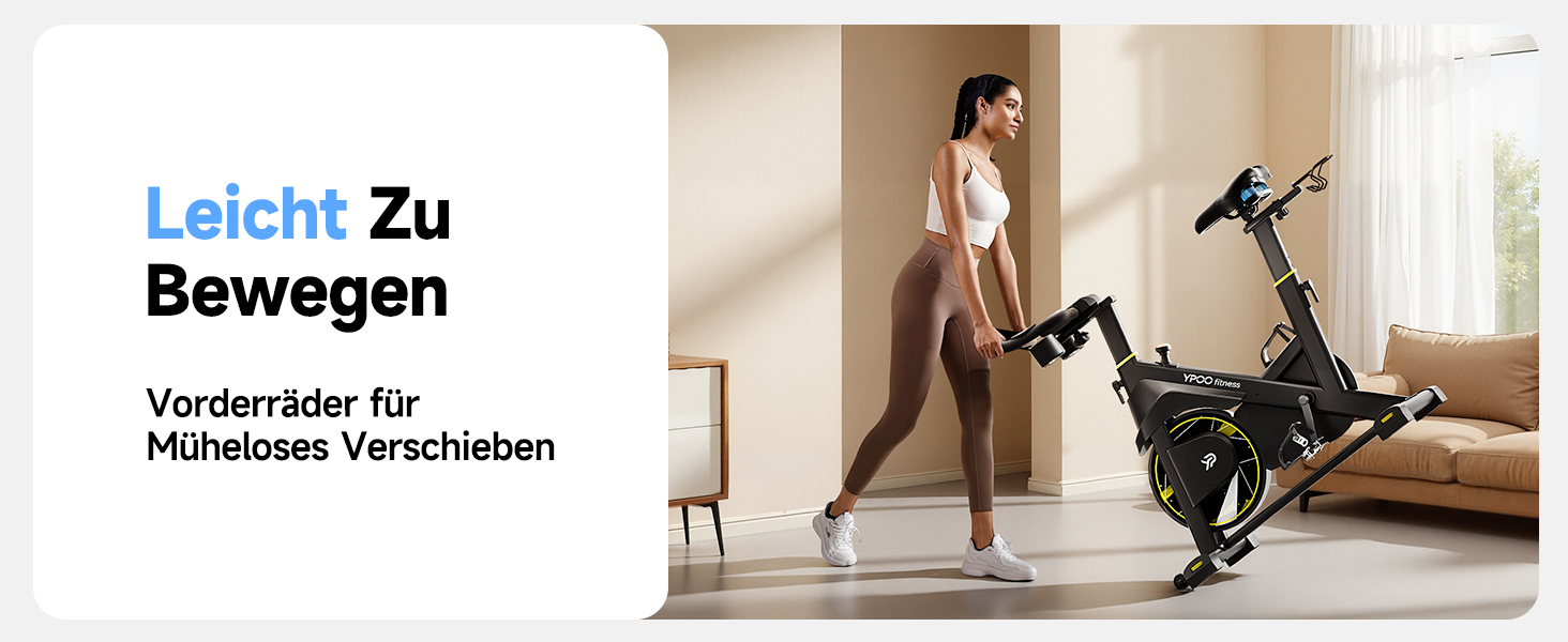 YPOO Велотренажер для дому, тихий велотренажер з регульованим магнітним опором, велотренажер для кардіотренувань з комфортним сидінням, тримачем для планшета, LED-монітором, до 160 кг, чорний
