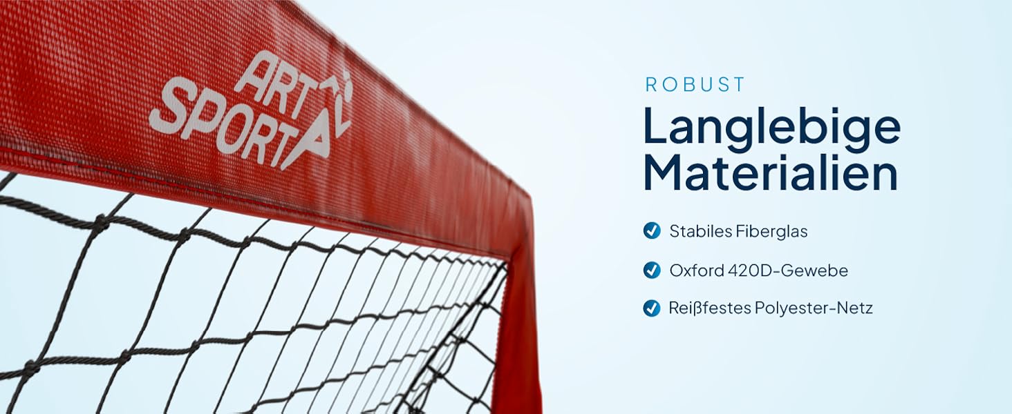 ArtSport Ворота для футболу Pop-up Goal Master - комплект 2 шт. з аксесуарами - складні та готові до гри - 2 футбольні ворота для дому та саду - дитячий футбол, ворота (червоний)