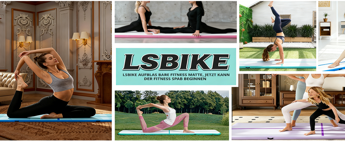 Air Track 6м для гімнастики та йоги з електричним насосом, килимок для тренувань 600x100x10см, зелений, водовідштовхувальний