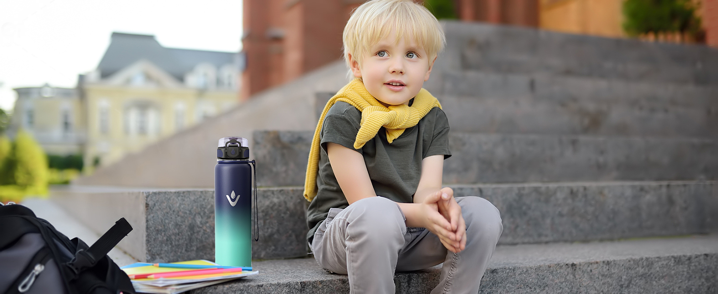 Термопляшка Vikaster 500 мл, нержавіюча сталь, без BPA, для спорту, подорожей та фітнесу, чорно-винна