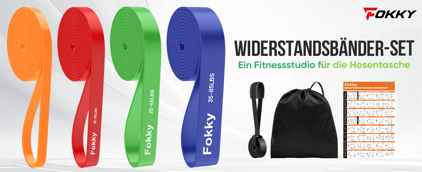 Набір еластичних стрічок для фітнесу Resistance Bands (4 рівні), з дверним кріпленням, постер, сумка. Для розтяжки, силових тренувань, кросфіту, нарощування м'язів, домашніх тренувань. Оранжевий, червоний, зелений, синій