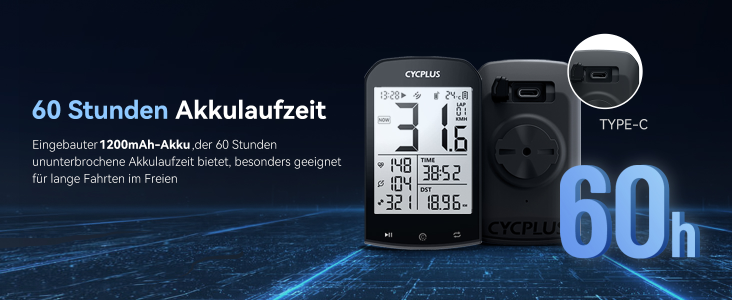 Велокомп'ютер CYCPLUS GPS бездротовий, водонепроникний з ANT+ Bluetooth, LCD 2.9