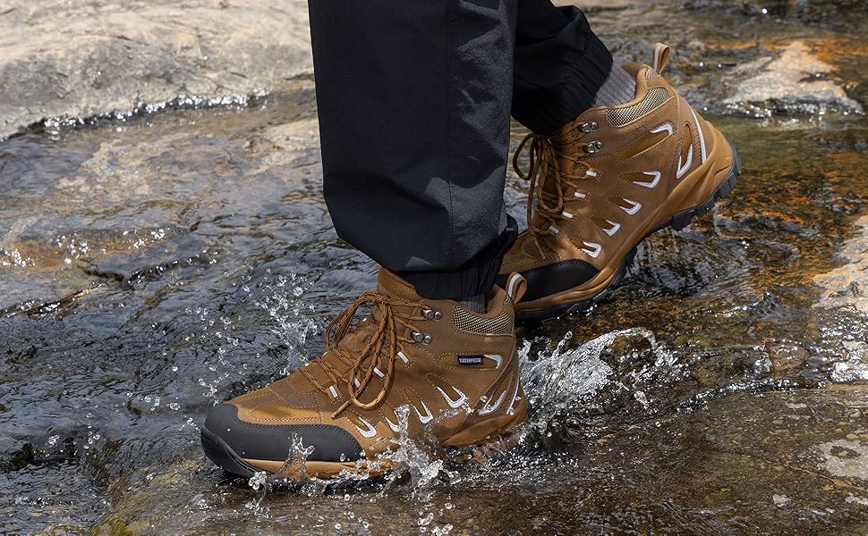 Чоловічі трекінгові черевики EARLDE, водонепроникні, легкі, для хайкінгу та активного відпочинку (41 EU, Коричневий)
