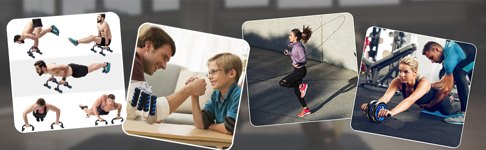 Набір для пресу AERLANG 7-в-1: ролер, турніки, еспандер, скакалка, ручки та наколінники для фітнесу вдома та в залі